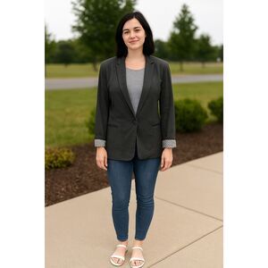 MNG basics M charcoal lined charcoal 1 bottom blazer
